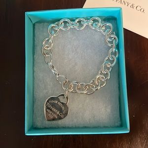 Tiffany silver heart tag bracelet